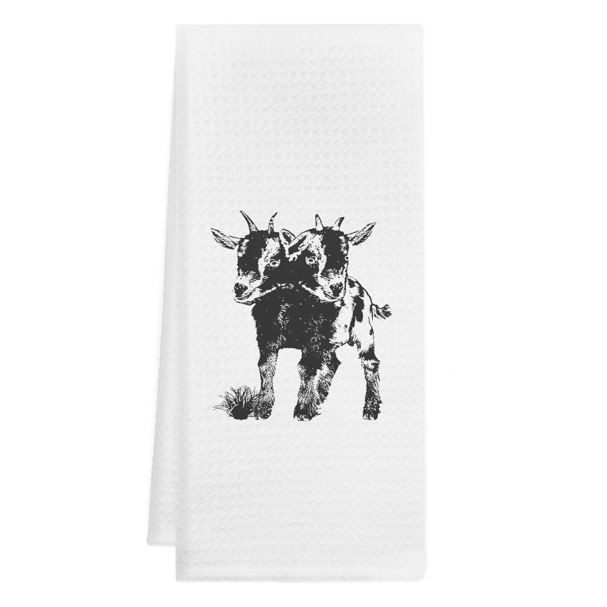 GICHUGI Gothic Decorative Kitchen Hand Towels 16x24 - Goth Kitchen Towels, Devil Goat Gothic Bathroom Hand Towels, Witchy Gifts, Gothic Kitchen Accessories, White