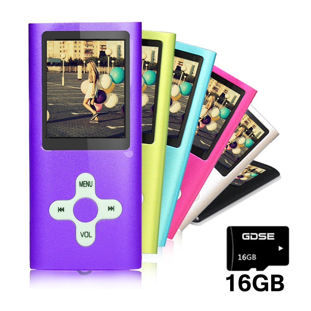Goldenseller Mp3 / Mp4 Player, with 16GB Micro SD Card, Media Player, Portable Videos Player, Music Player, Voice Recording Player, Supporting MP3, WMA, JPEG and TXT Files (Purple)