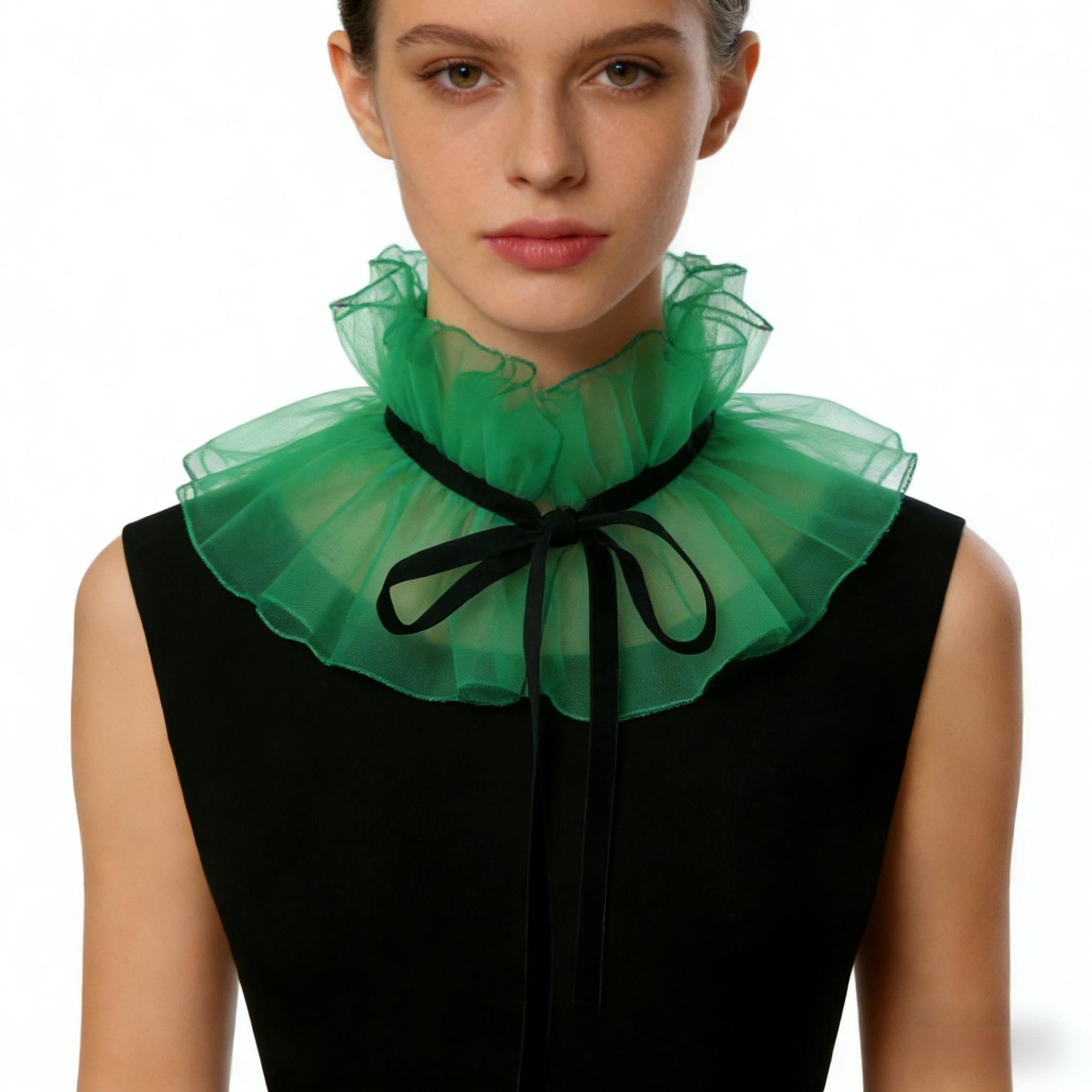 Mavikim Women's Renaissance Ruff Collar Neck Ruffle Vintage Victorian Elizabethan Costume — image 1