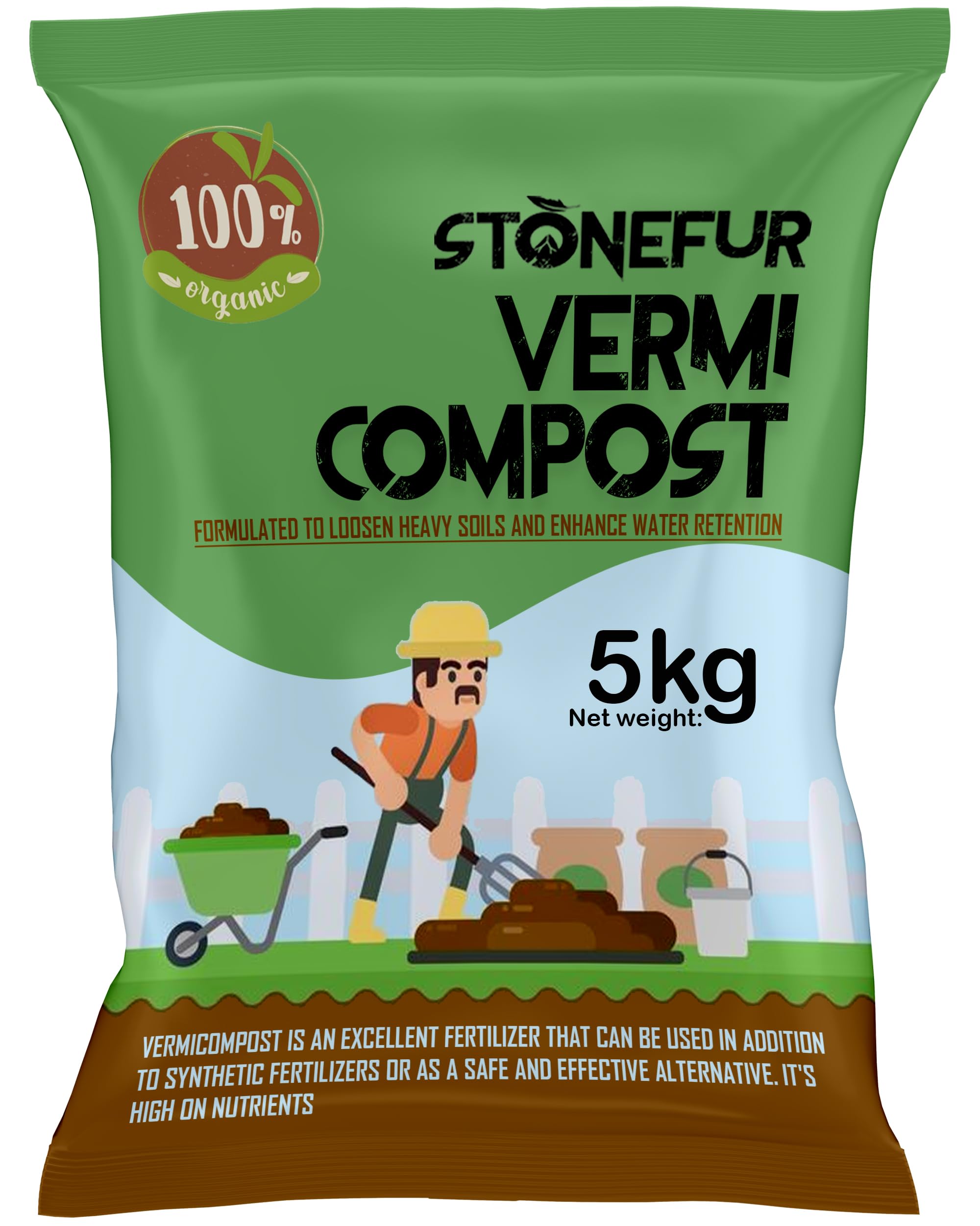 STONEFUR Vermicompost Fertilizer Manure For Plants 5 Kg |Vermi compost for plant| Organic Manure for Plants | Fertilizer for Home Gardening | Natural Booster for Flowering Plant 5Kg (B0D2SJTGX5) Amazon Price History, Amazon Price Tracker