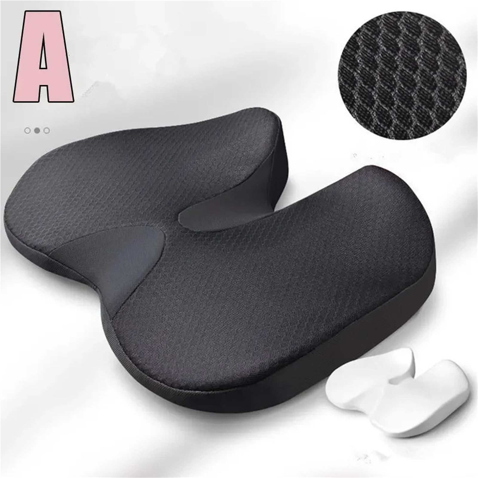 Cuscini per Auto Cuscino Cuscino Ortopedico in Memory Foam Antiscivolo for seggiolino Auto Sedia Comfort Automotive E Ufficio(A)