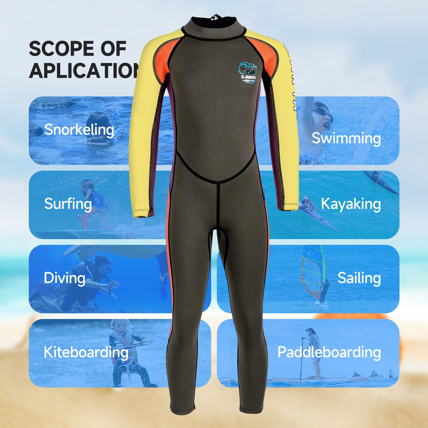 Kinder Neoprenanzug für Jungen Mädchen Kleinkind Jugend Langen Ärmeln 2.5mm Neopren-Thermo-Badeanzug Volle Nassanzüge im kalten Wasser für Schwimmen Surfen Tauchen