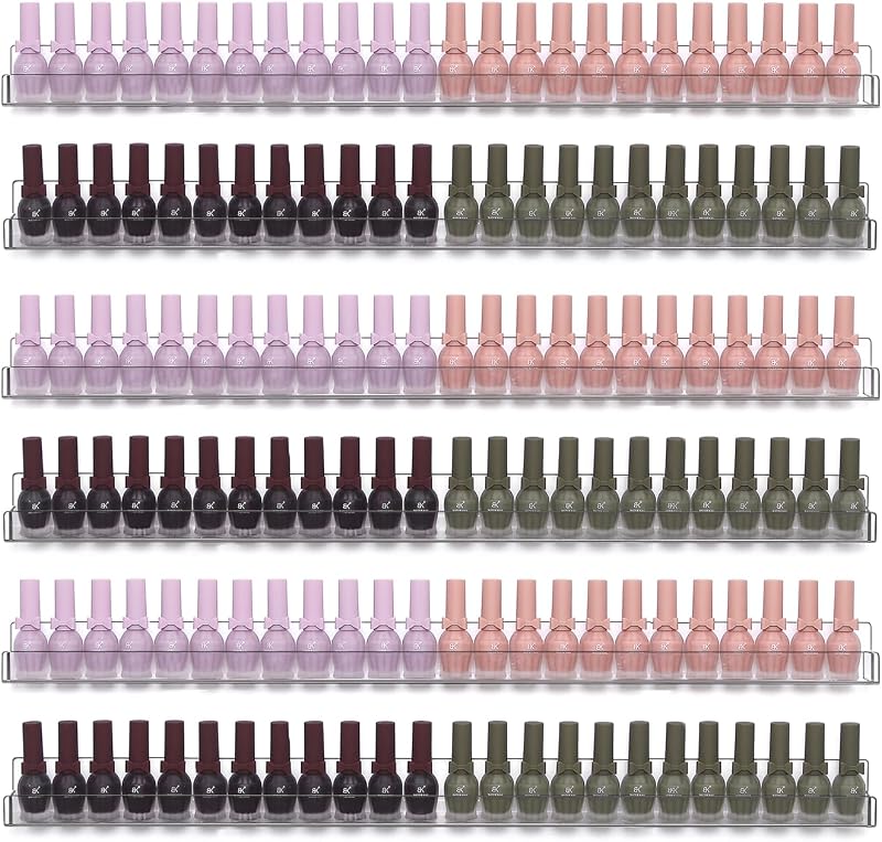 Justsoso Organizador de Parede em Acrílico Transparente com 6 Prateleiras, 60,96 cm