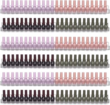 6Pcs/Set 24 Inch Nail Polish Rack Wall Mounted, Lipstick Essential Oil Bottle Clear Holder Organizer, Big Display Stand Wall Shelf for Bottle Cup Make-ups