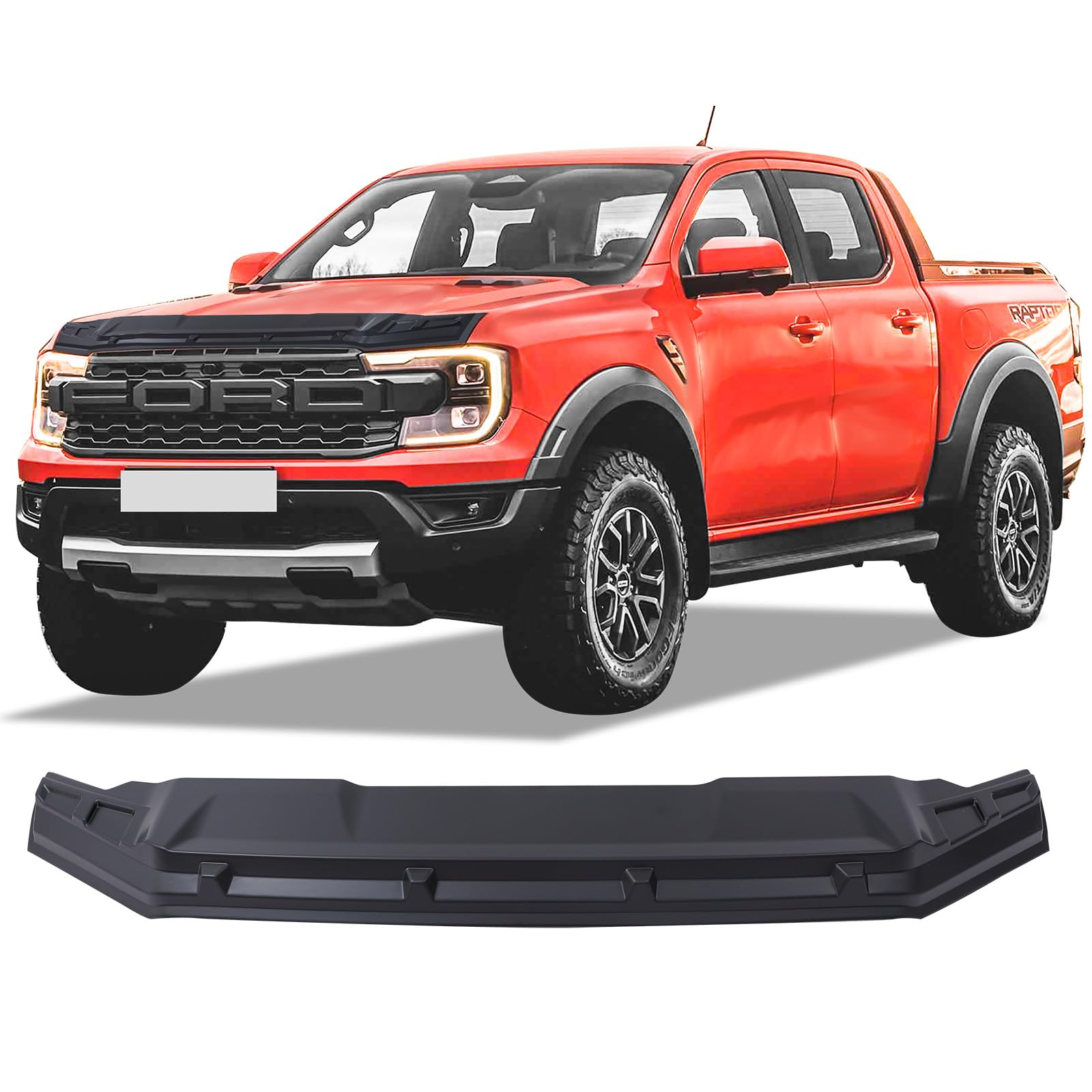 Protection de capot pour Ford Ranger T9 2023 2024 2025 Raptor Wildtrak X Wildtrak Platinum XL XLT Limited Tremor, Déflecteur de protection ABS contre les impacts de pierres et les insectes