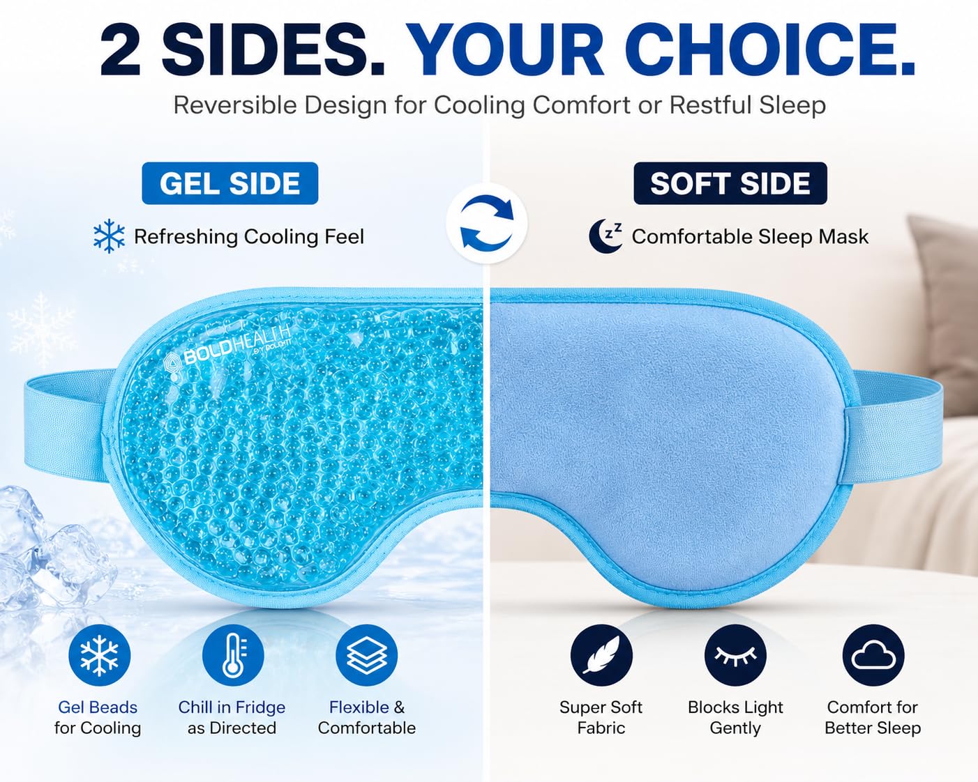 Cooling Gel Eye Mask Reversible Sleep Mask — Amazon image 2
