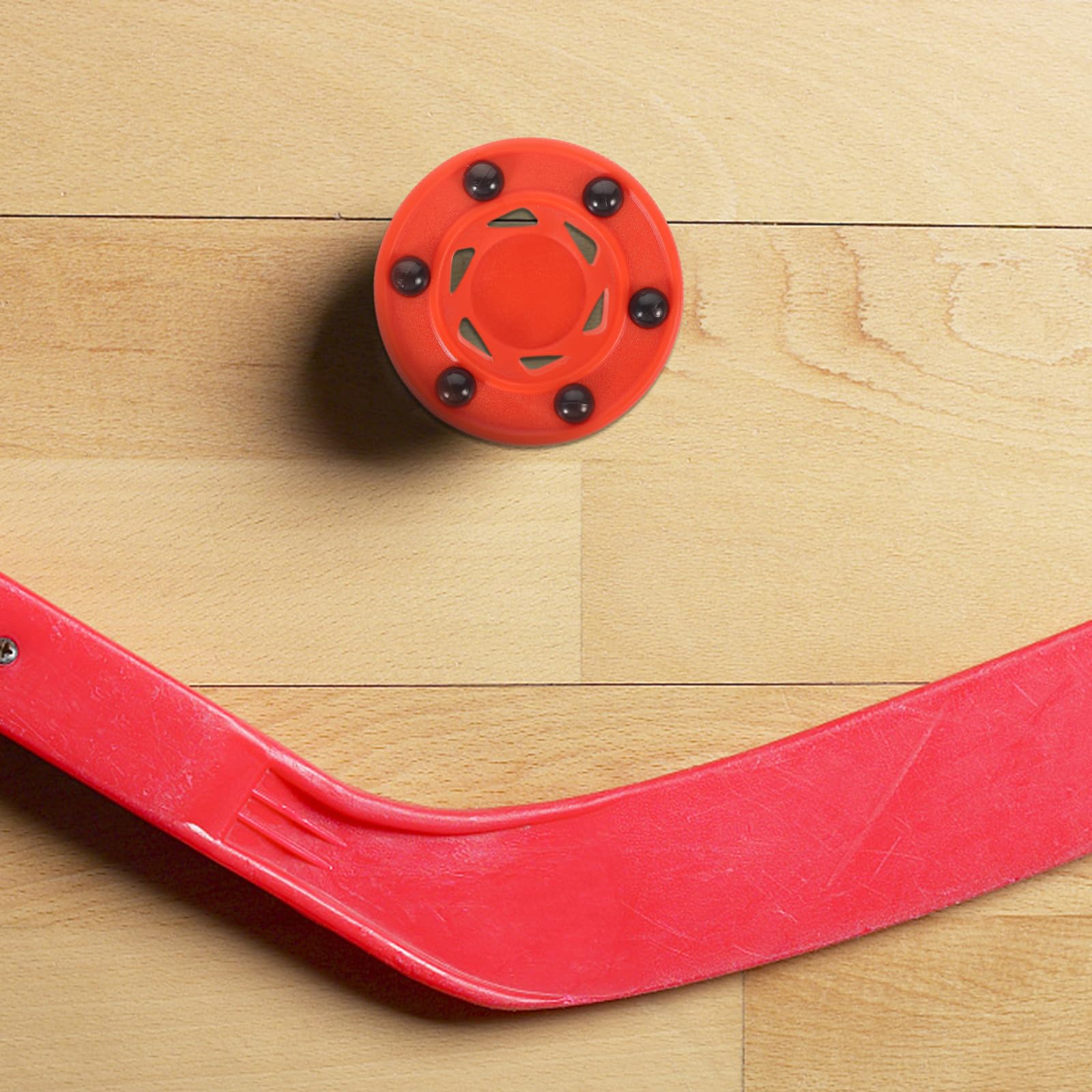 YARNOW Puck da Hockey su Rotelle Rosso, 2 Pezzi, Allenamento e Gara