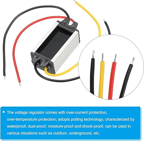 Miniatura 5 de PATIKIL DC 12V 24V a DC 5V 5A 25W regulador convertidor de energía Shell de aluminio para sistema solar LED