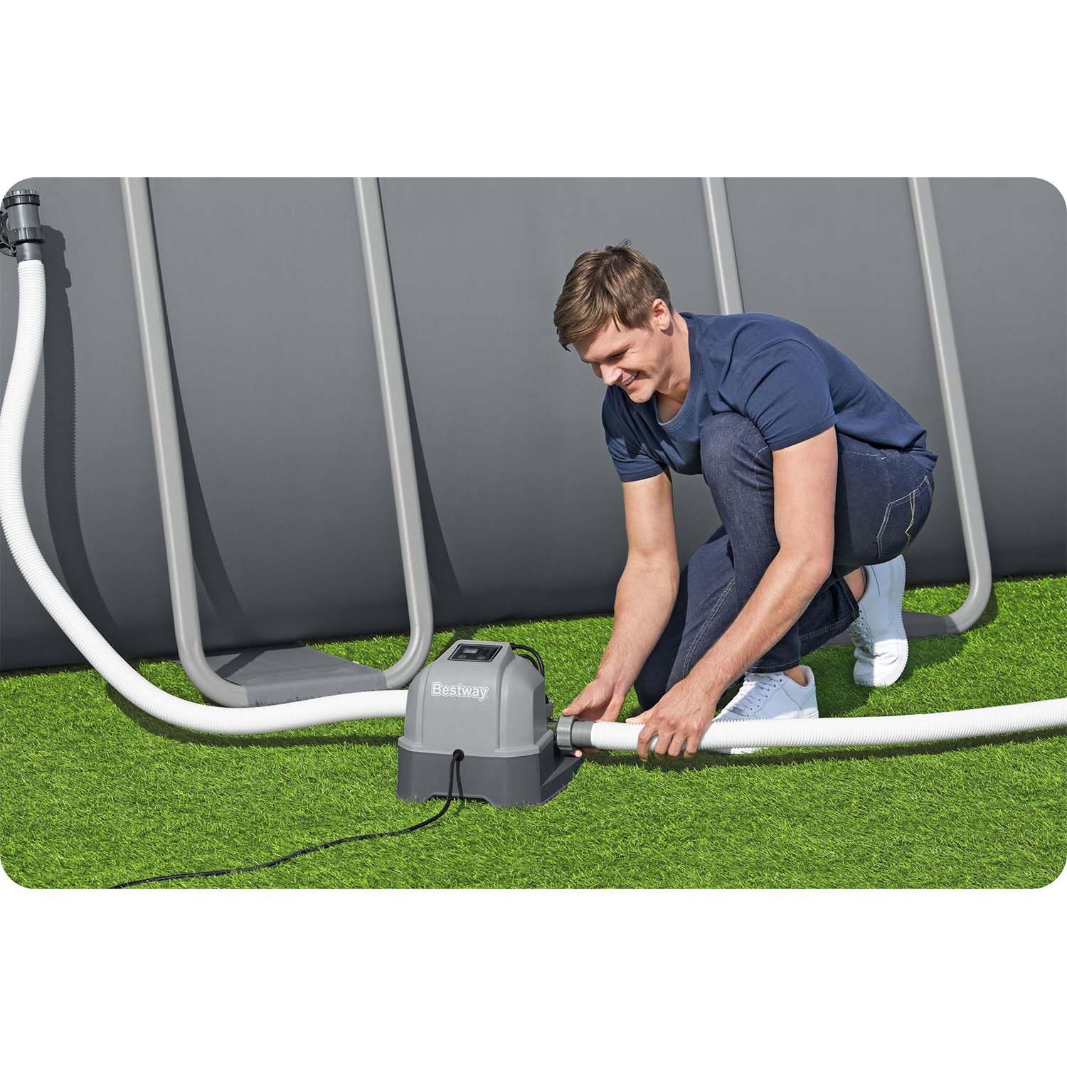 Bestway 58678-7 Cloratore al Sale Hydrogenic 6 G/H, Grigio