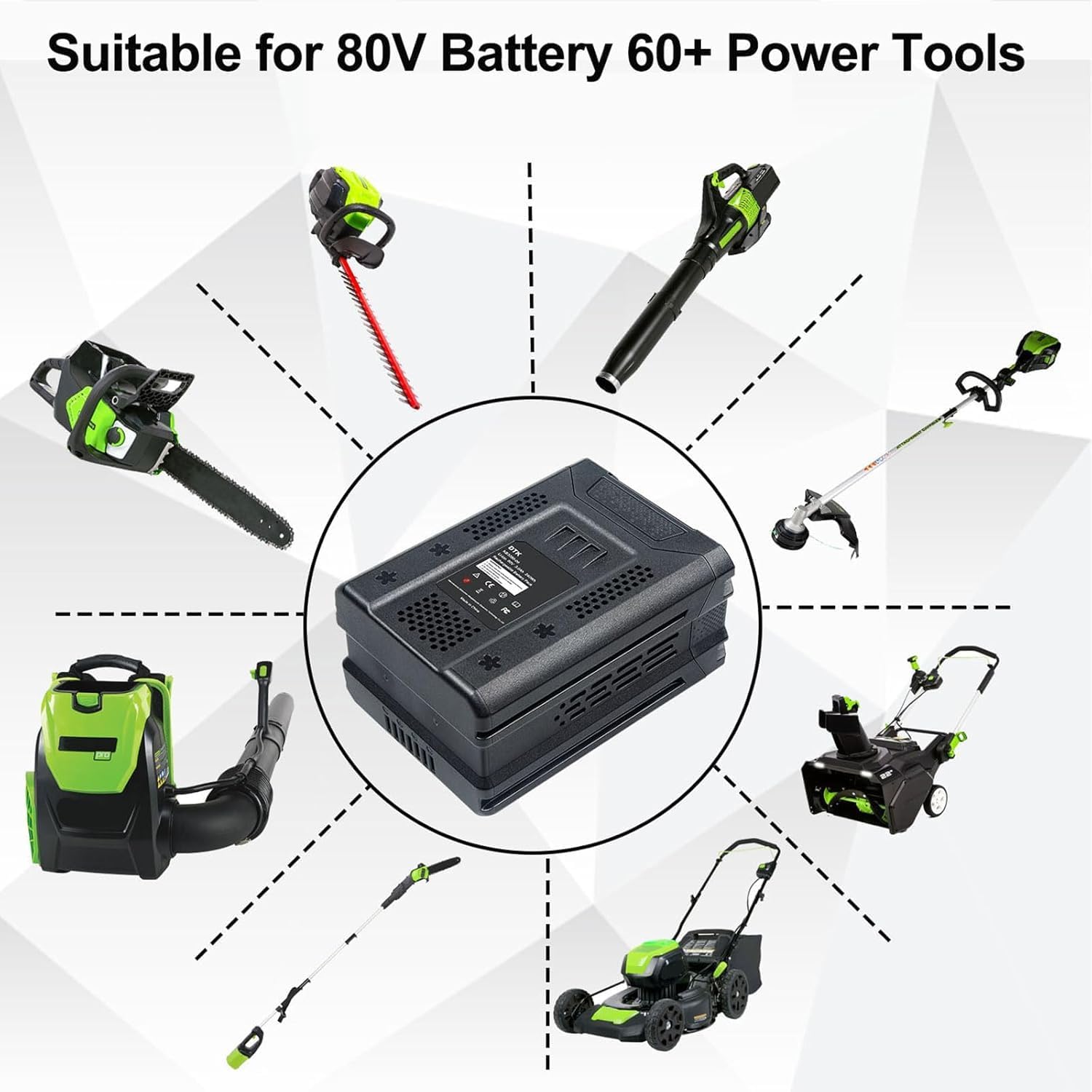 DTK 6Ah Long Lasting Batteries Replacement for Kobalt 80V Battery 6000mAh KB2580-06 KB680-06 Lithium Ion Cordless Power Tools KB280-06 2 Packs
