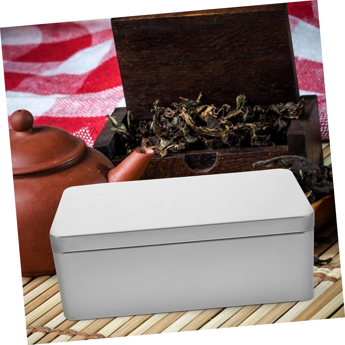 TOPBATHY 4piezas Cajas De Almacenamiento Rectangulares Para Té y Dulces De Contenedores Tapa Organizador De Comida Caja De Para Bodas y Fiestas
