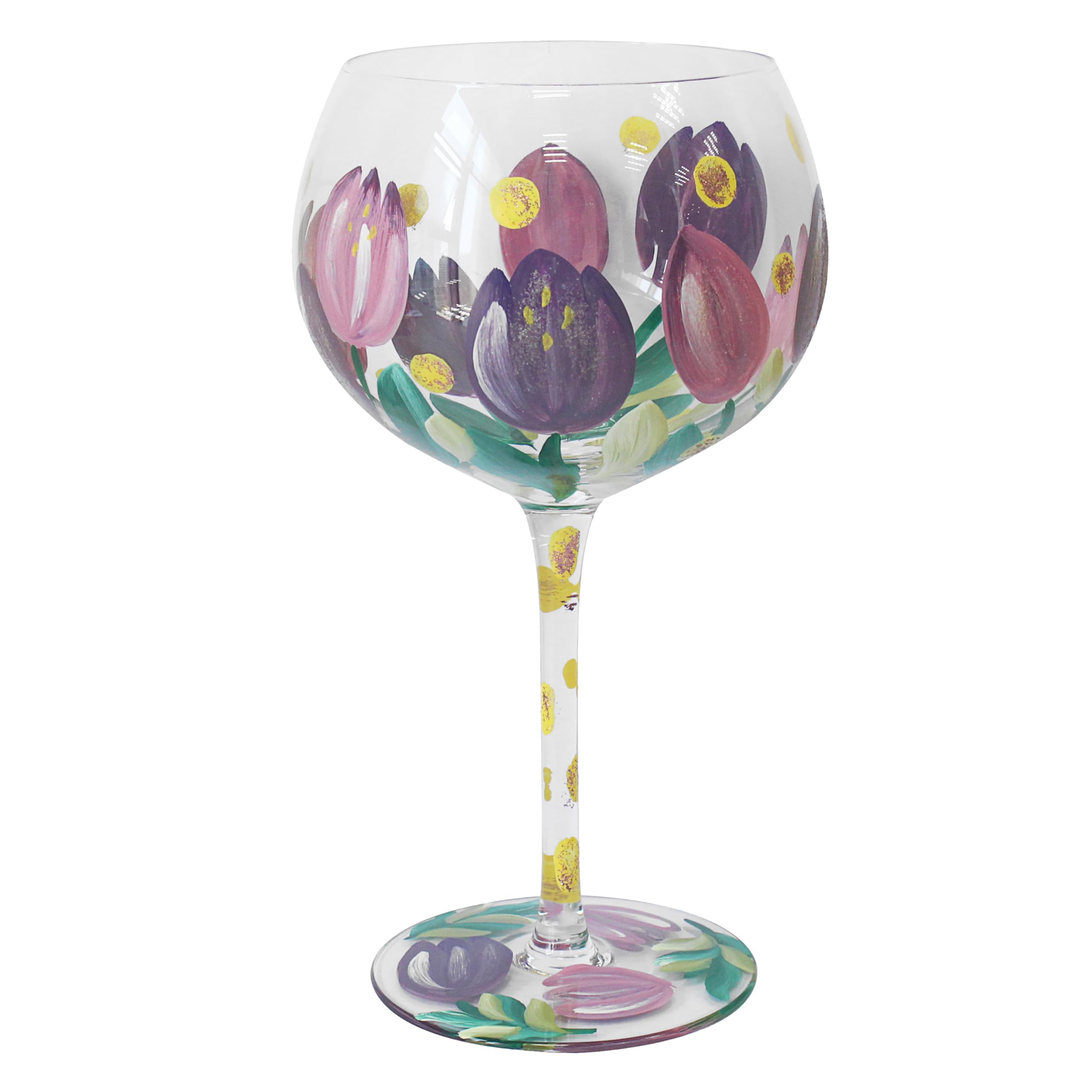 Cocktail Glass Lynsey Johnstone Tulips Flower Gin Hand Painted Ladies Drink from B&Q