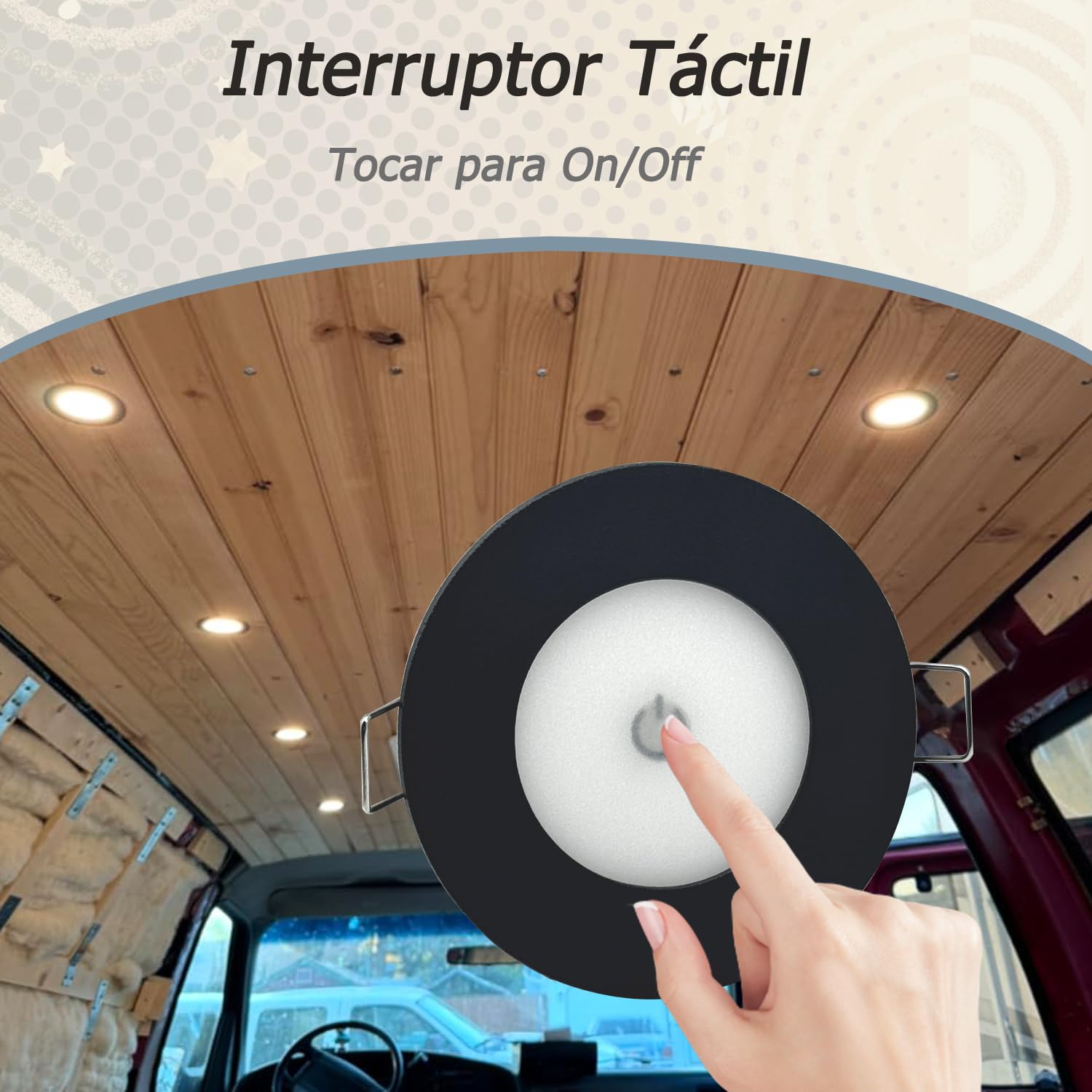 D-lite Foco LED empotrable para autocaravana, 12 V, con interruptor táctil