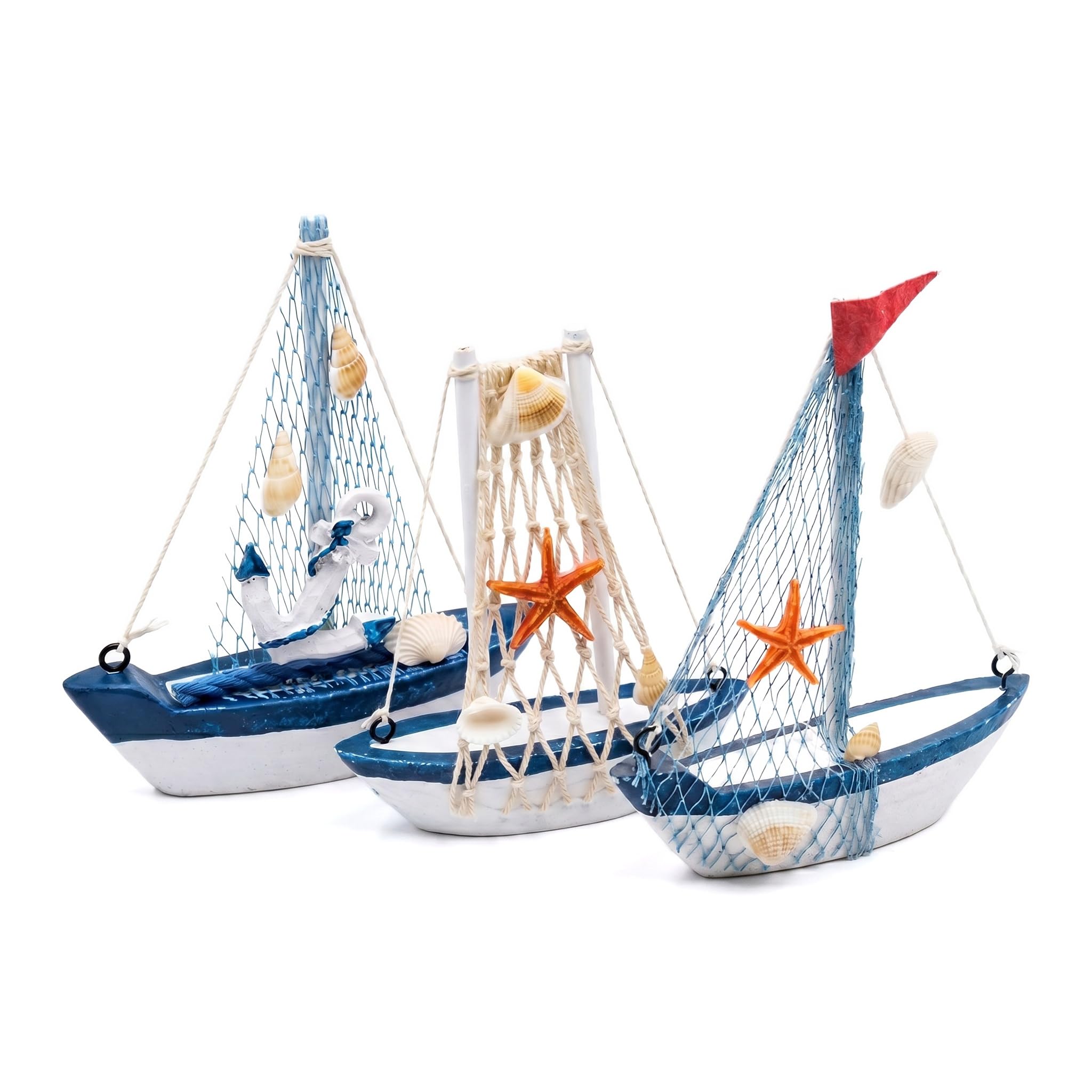 Nautical Decor, 3PCS Seaside Ornaments Model Boat, Bathroom Ornaments Nautical Bathroom Accessories For Sea Themed Home Decoration And Ocean Lovers — image 1