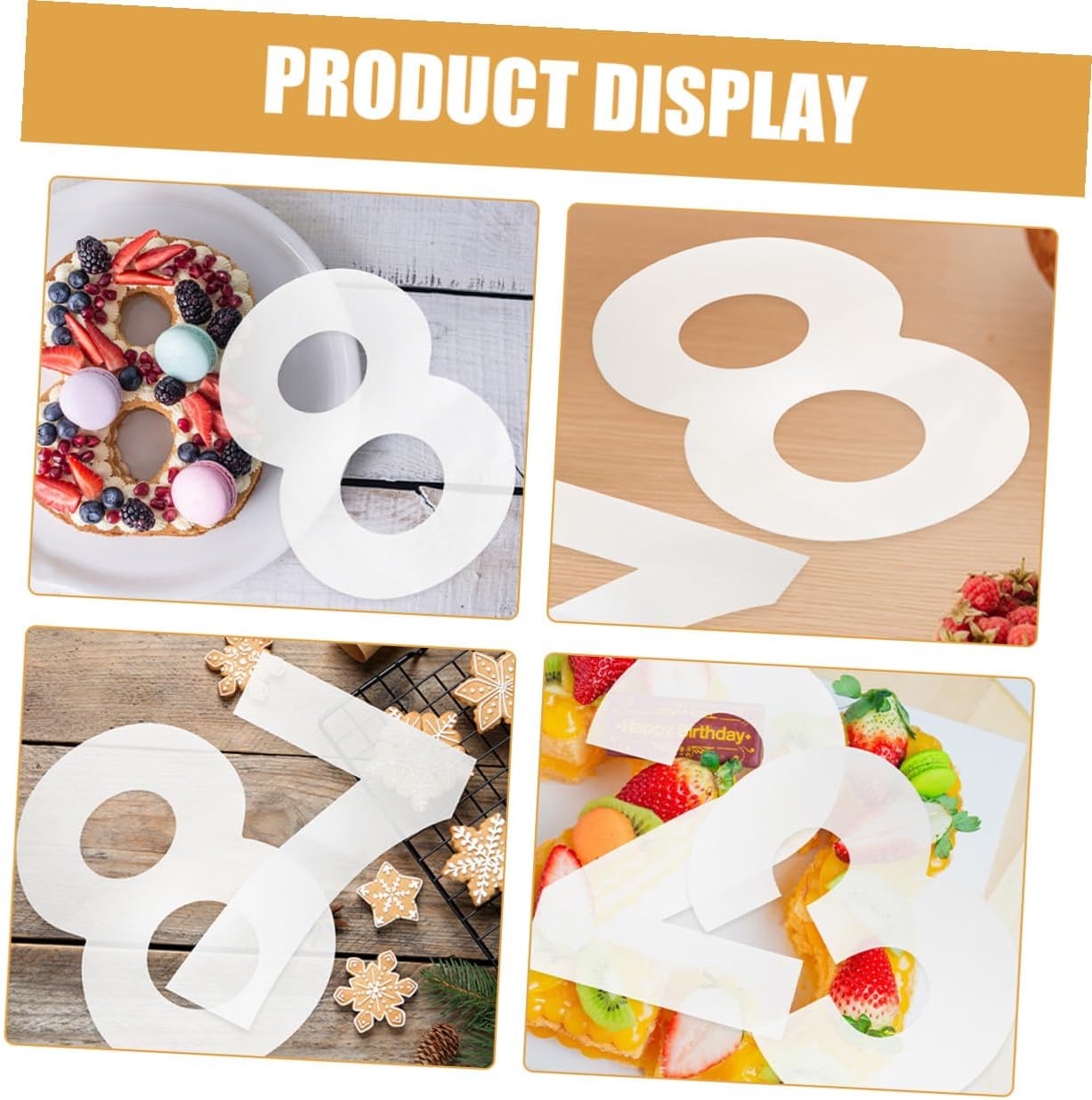 Operitacx DIY Number Cake Molds Set for Baking – 10-inch Plastic Number Stencils 0-8 for Birthday Cake Decorating, Easy Release Fondant Baking Pan, 2 Sets for Home and Party Use