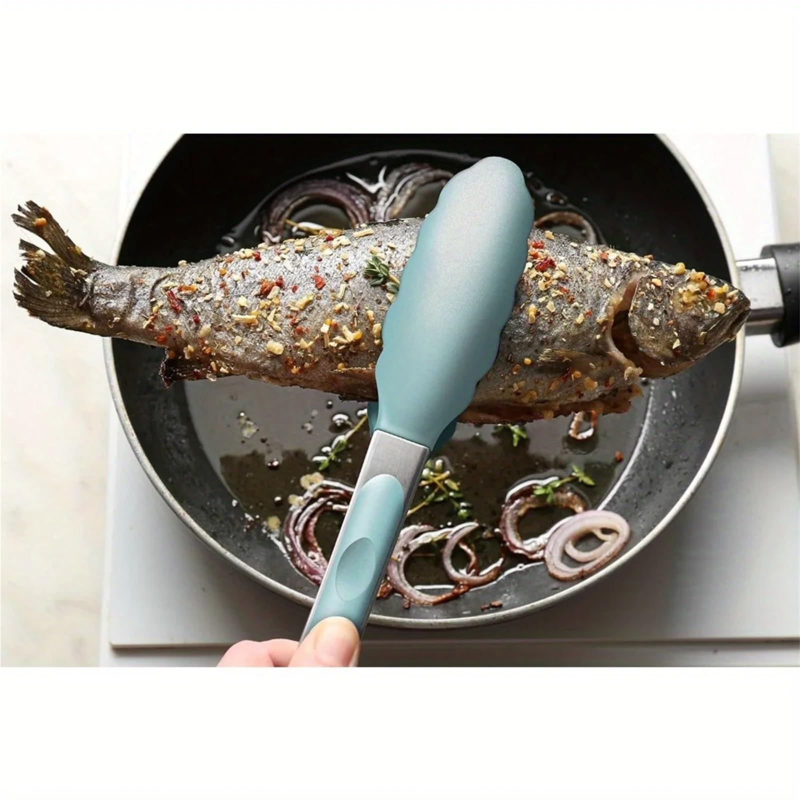 2 Stück/Set, 9-Zoll-12-Zoll-Kochzange, antihaftbeschichtete Edelstahl-BBQ-Grill-Spannzange