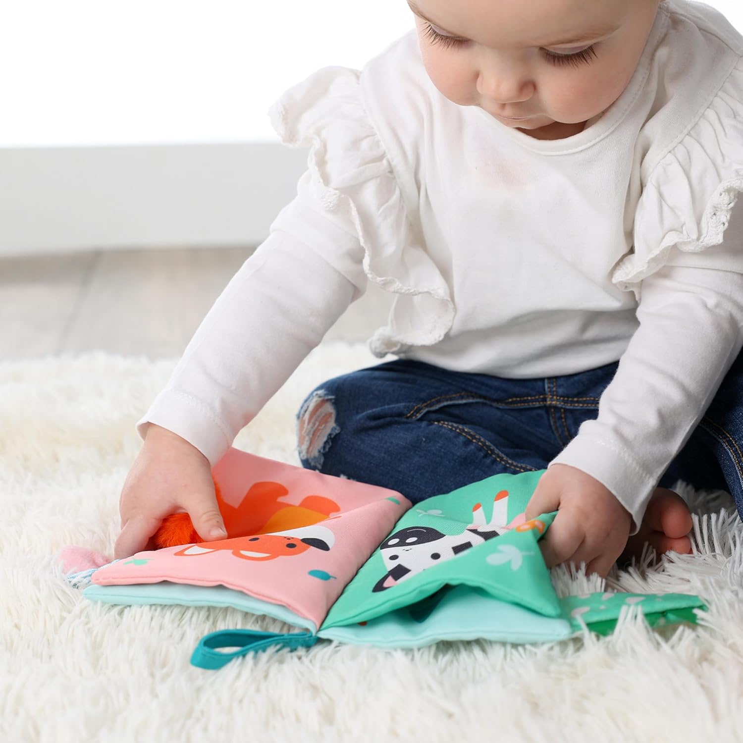 SES Creative - Book in Sensory Fabric with Animal Tails, 13112