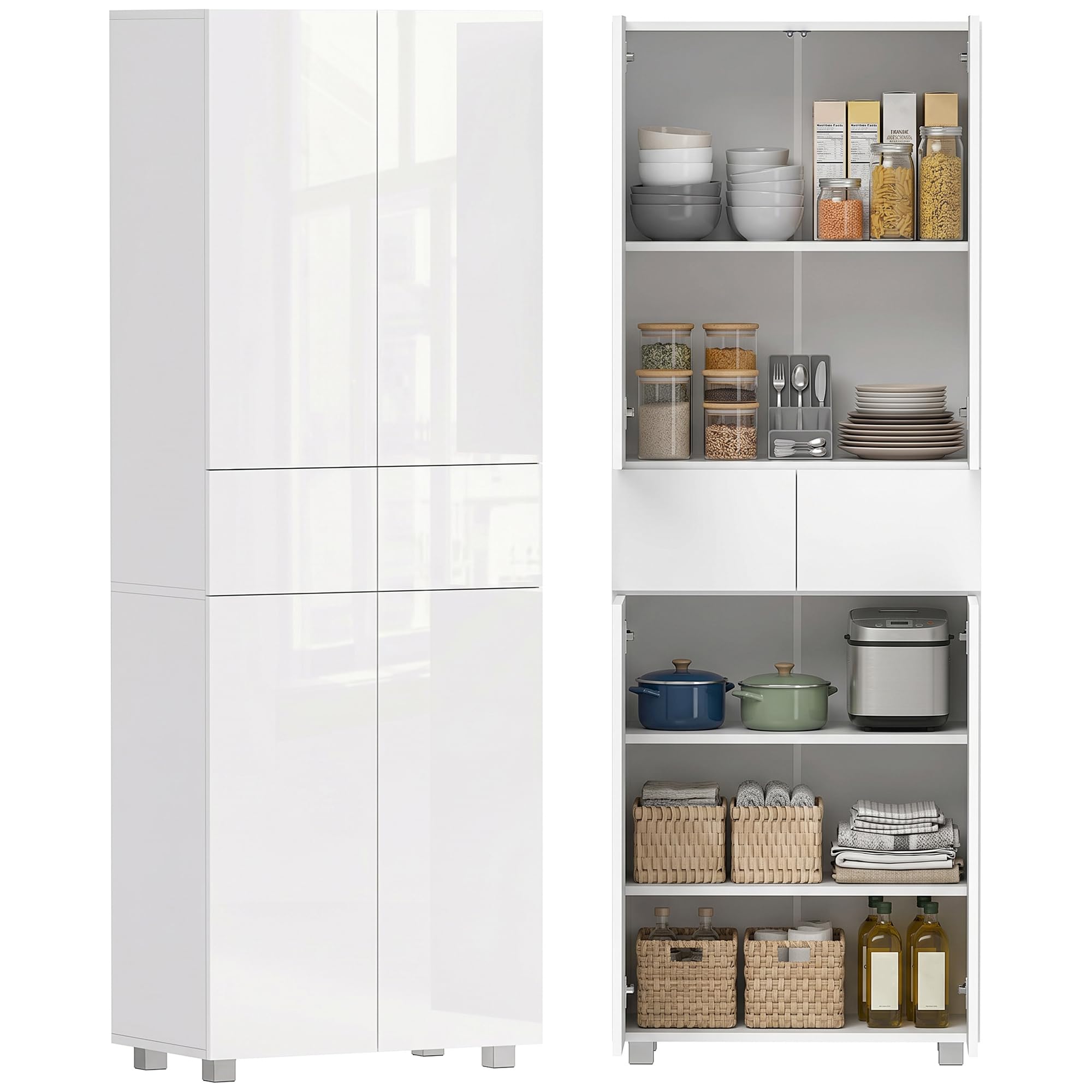 homcom armoire cuisine buffet haut