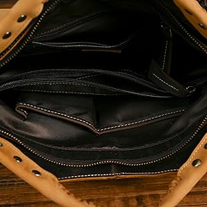 Handadsume Thick Genuine Crazy Horse Leather Satchel Crossbody