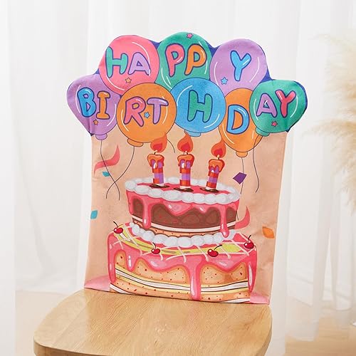 Miniatura 3 de BULINGNA 4 fundas para sillas de cumpleaños, fundas de asiento de cumpleaños para el aula, fundas para la parte trasera de la silla de pastel de