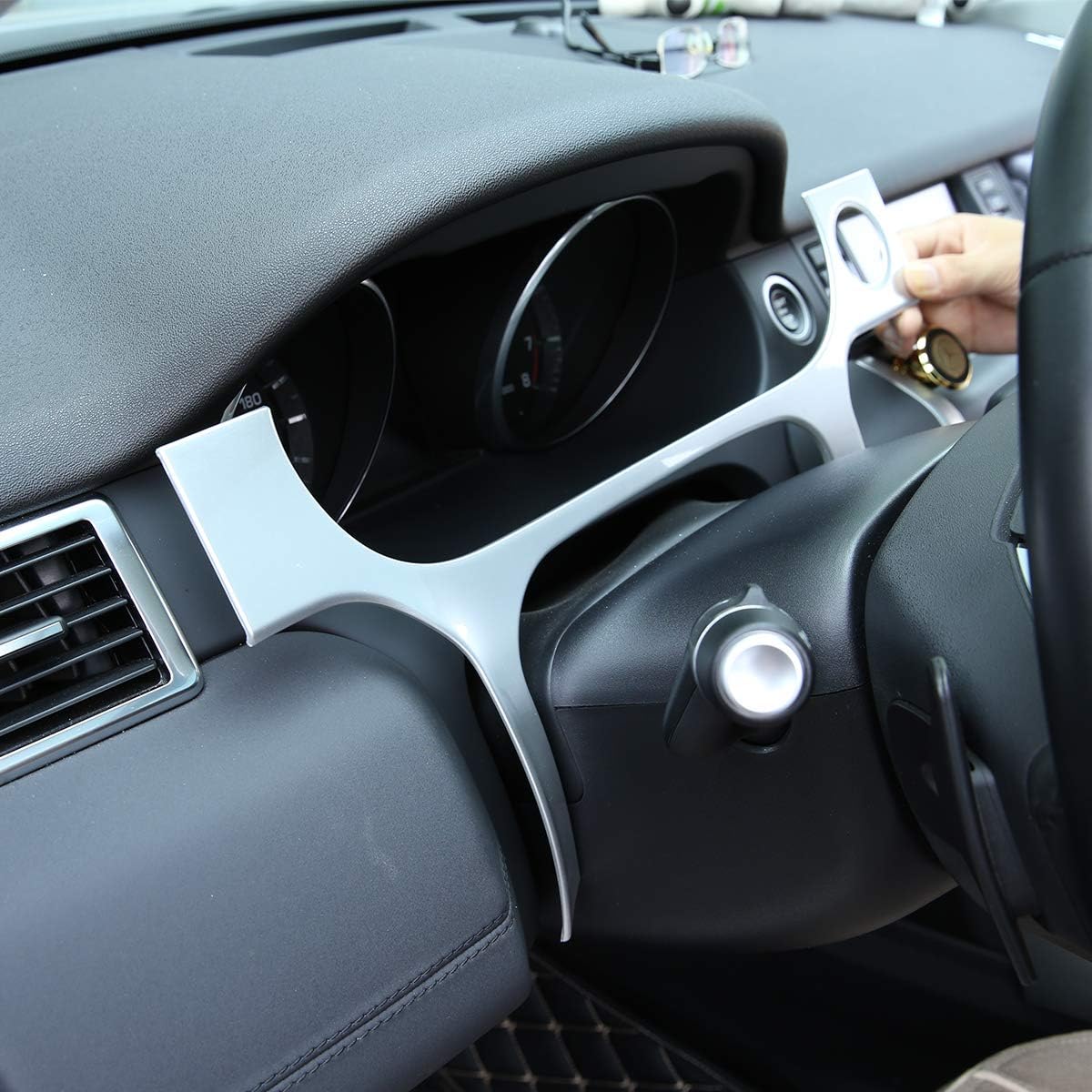 Matte Silver ABS Chrome for Land Rover Discovery Sport 2015-2018 Car Dashboard Decoration Frame Cover Trim Sticker Accessories for LHD