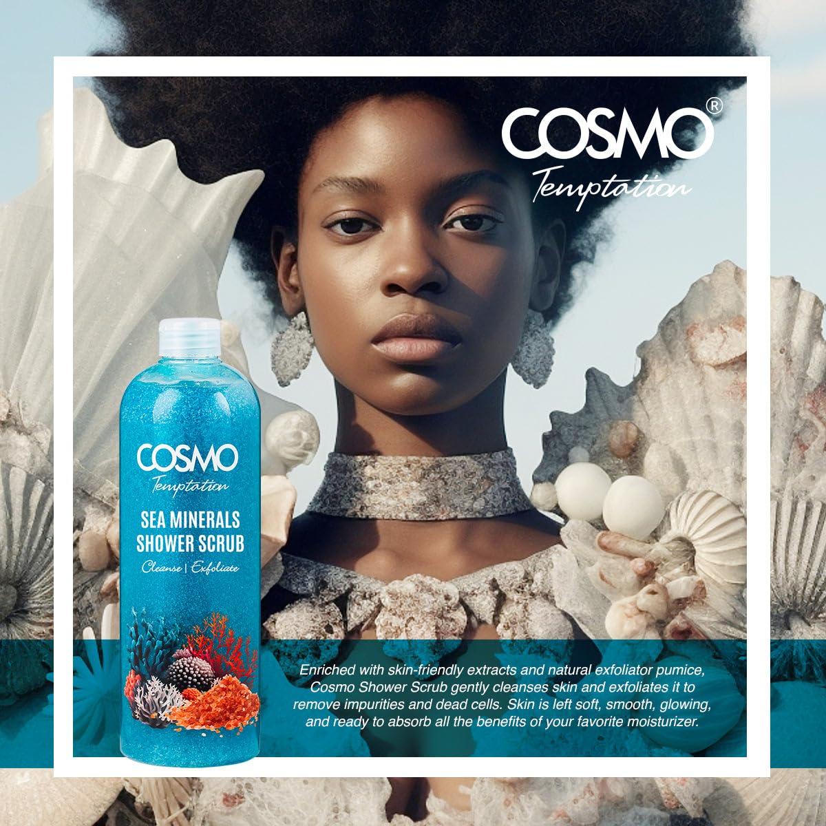 Amazon.com : Cosmo Skin Care Temptation Sea Minerals Shower Scrub