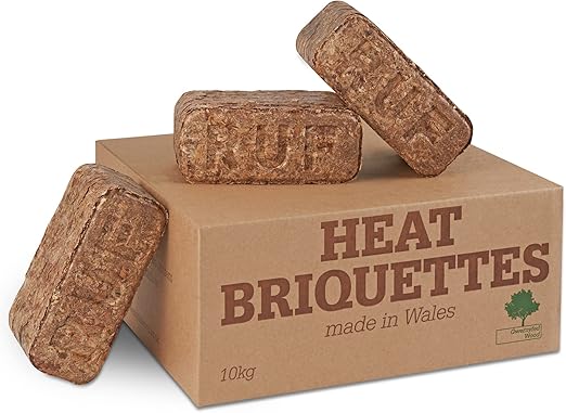 Carbeth Plants - RUF Briquettes Heat Bricks - Eco Friendly Organic Recycled Compressed Wood Fire Blocks - For Stoves