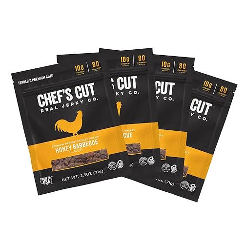 Chef's Cut Real Chicken Honey Barbacoa Jerky, 2.5 onzas (paquete de 4)