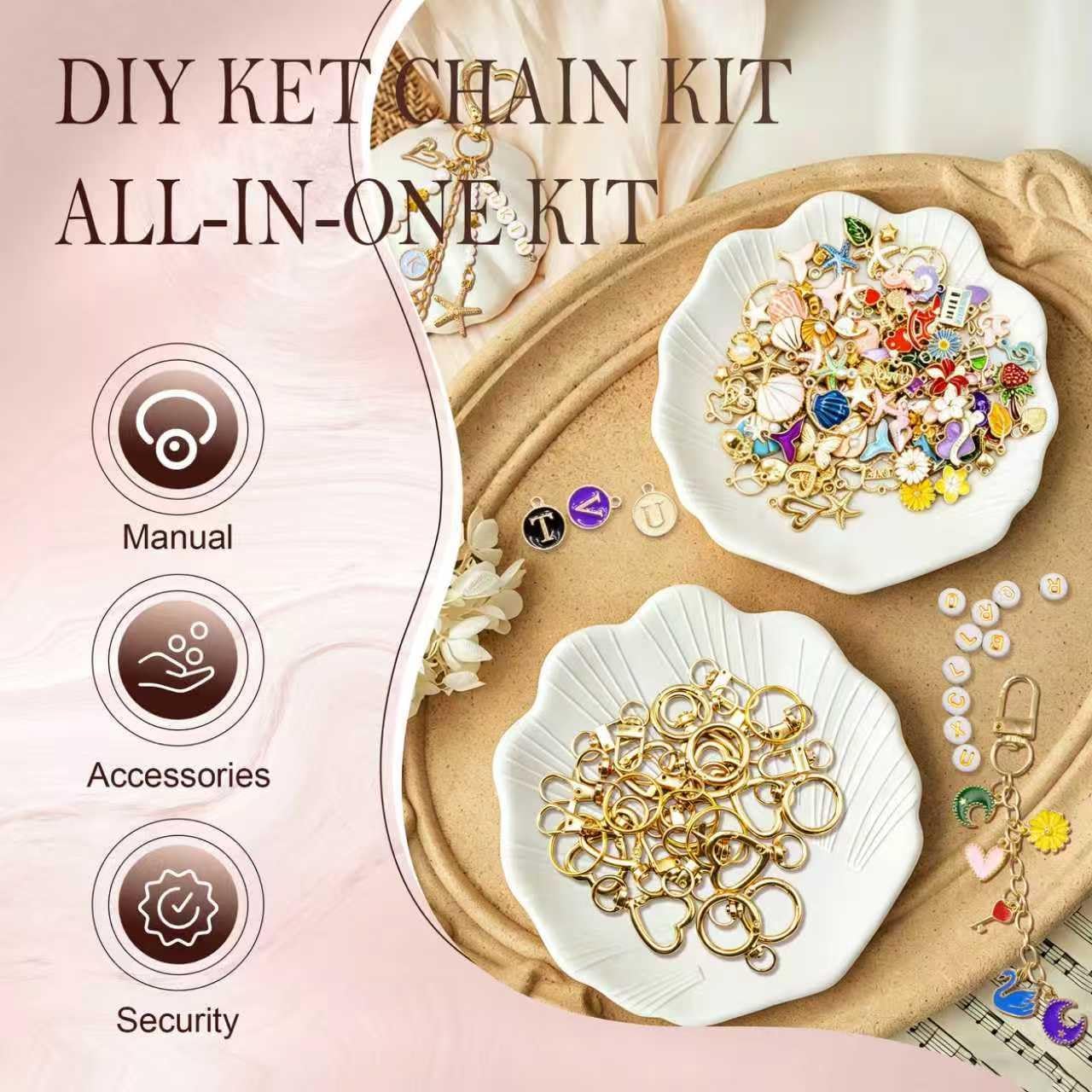 BORUTO Keychain Making Kit, 514Pcs DIY Craft Supplies with Charms, Hooks, Jump Rings, Lobster Clasps, Chains and Tools for Custom Keychains and Bag Charms