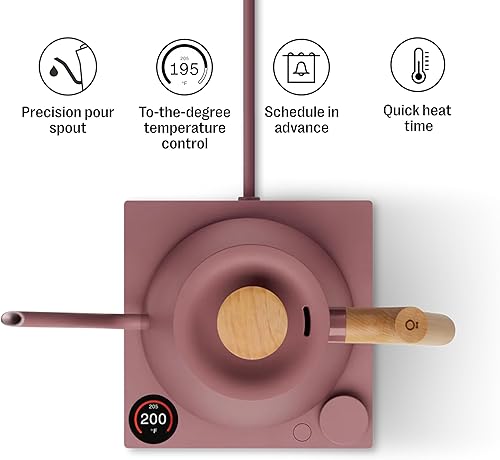 Miniatura 2 de Fellow Stagg EKG Pro - Hervidor eléctrico de cuello de cisne para café y té, de acero inoxidable, calentamiento rápido, Rosa del Desierto con asa de