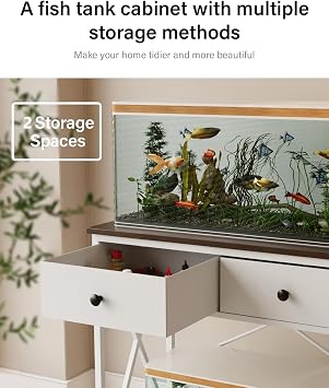 Fish Tank Stand with Drawer,20-29 Gallon Aquarium Stand Easy Assemble