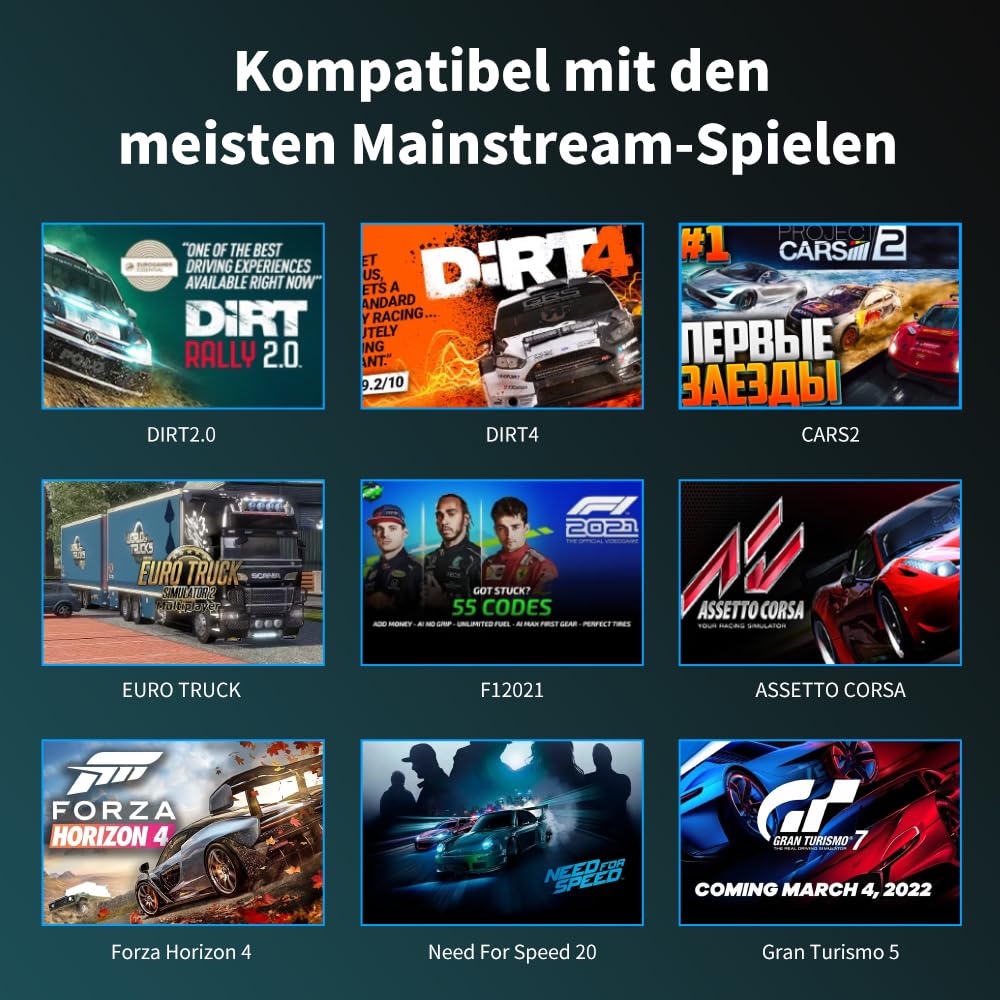 NBCP Schaltgetriebe Driving Force, Gaming Racing H Schaltgetriebe, kompatibel mit Logitech G29 Rennräder
