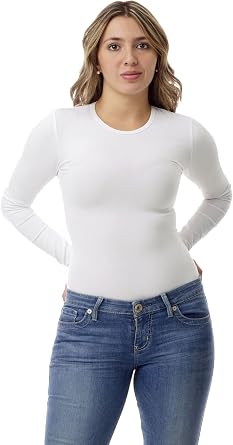 Underworks Womens Ultra Light Compression Minimizer Crew Long Sleeves