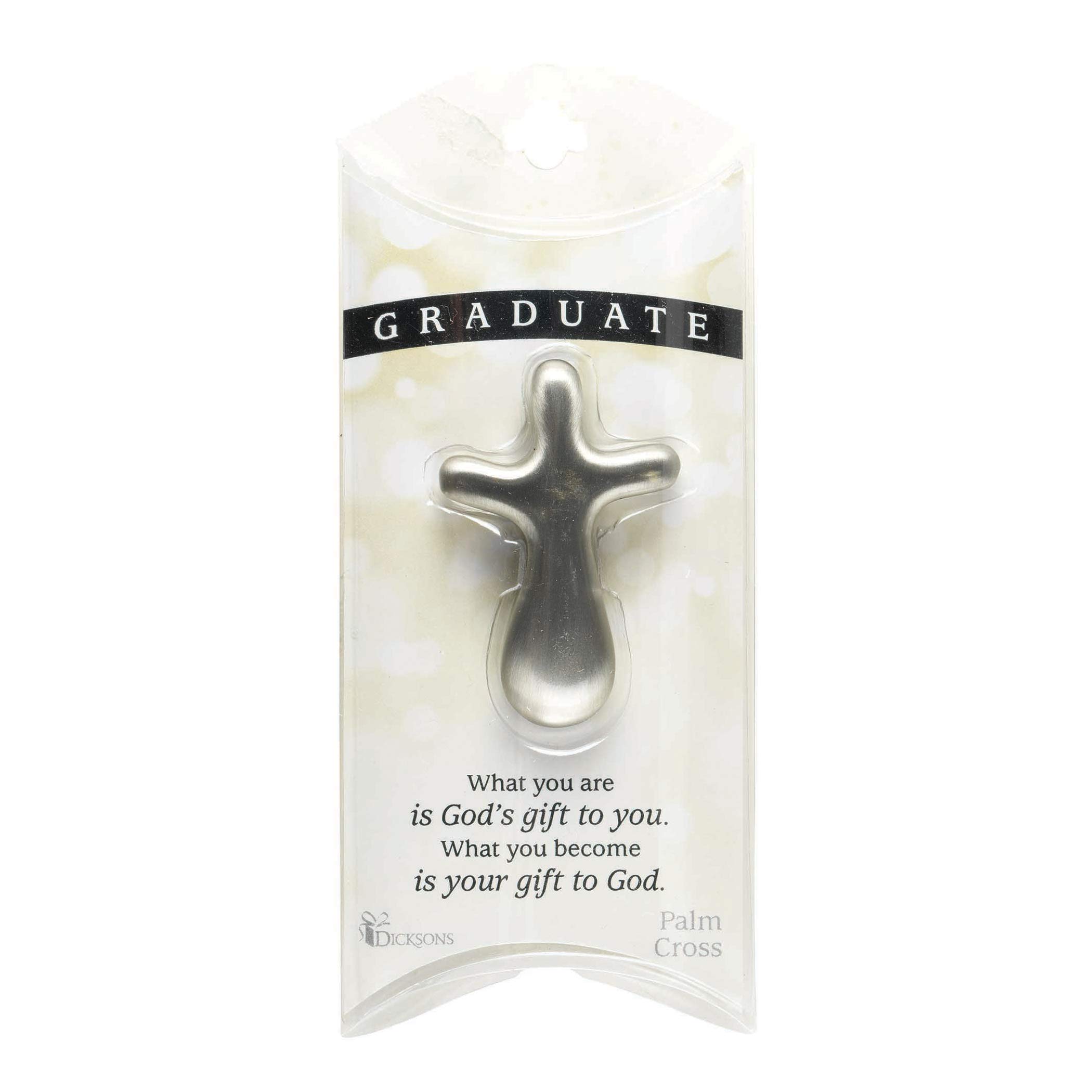 Dicksons Graduation Prayer Silver Tone 3 x 2 Pewter Metal Palm Cross Collectible Figurine