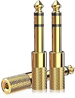 Nicholaus 3-Pack 1/4" to 1/8" Gold-Plated Stereo Audio Adapter - Hi-Fi Headphone Jack for Guitars, Pianos, Amps & Keyboards