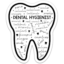 Dental Hygienist Sticker, Dentist Doctor Assistant Nurse Themed Waterproof Vinyl Stickers for Laptop Water Bottles Scrapbook, Dental Decals Gifts for Men Women