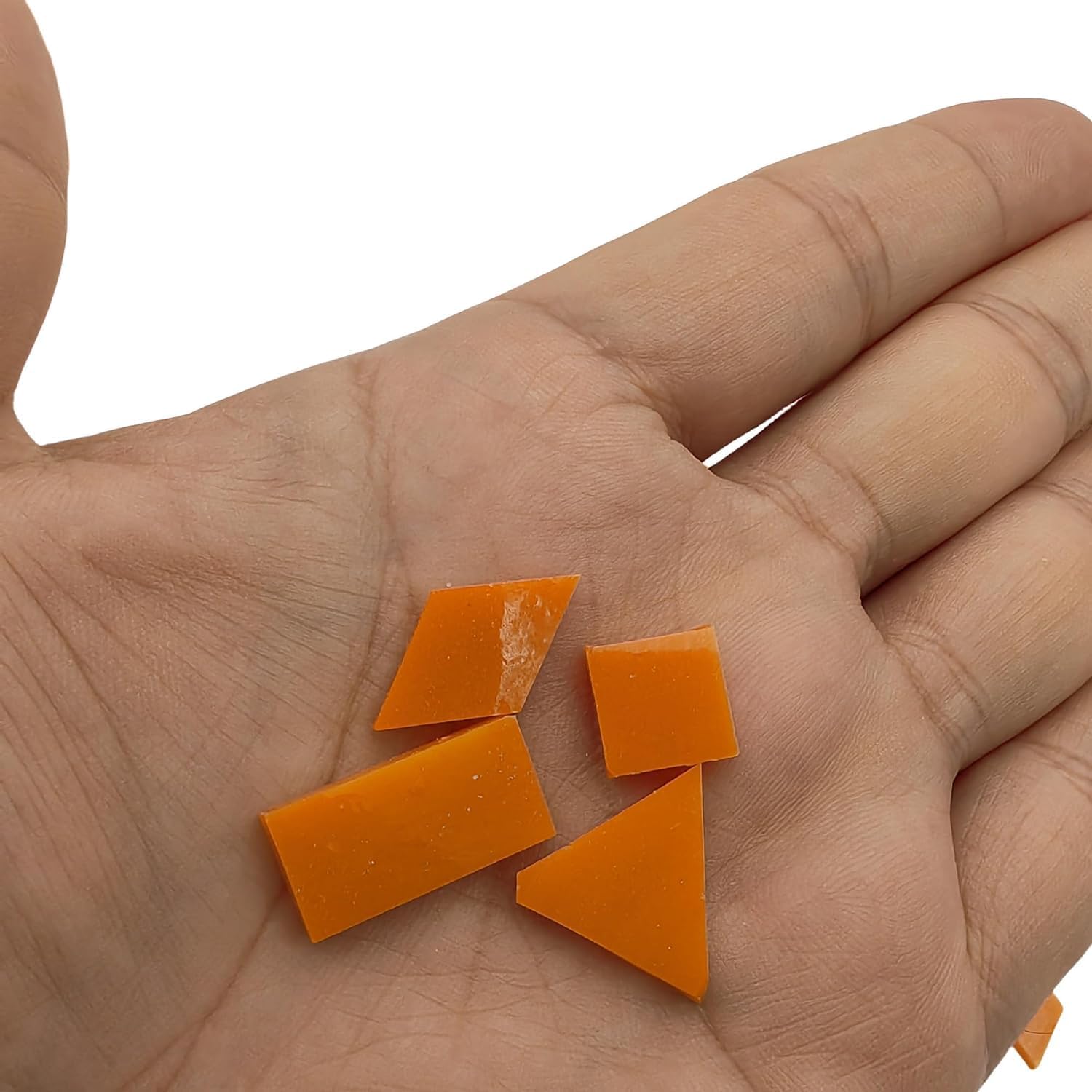 4 Shapes Mixed Glass Mosaic Tiles,Square+Diamond+Triangle+Rectangle 220 PCS Stained Glass Mosaic Pieces for Handmade Art Crafts and Home Decoration (Orange)