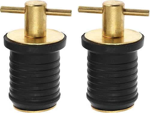 Nayciiy Tapones de goma con mango en T, 2 unidades, con mango de latónacero inoxidable, accesorios para barcos