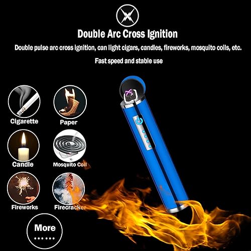 Encendedor electrónico, encendedor recargable por USB, mini tira cilíndrica sin llama, resistente al viento, encendedor eléctrico inteligente de
