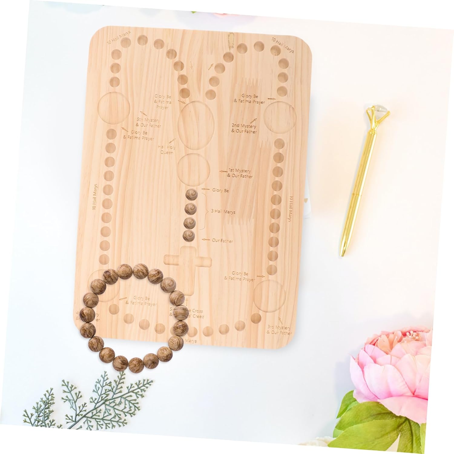 ARTIBETTER Wooden Bead Board for Jewelry Making DIY Bead Organizer Tray Measurement Guide for Bracelet and Necklace Design Projects