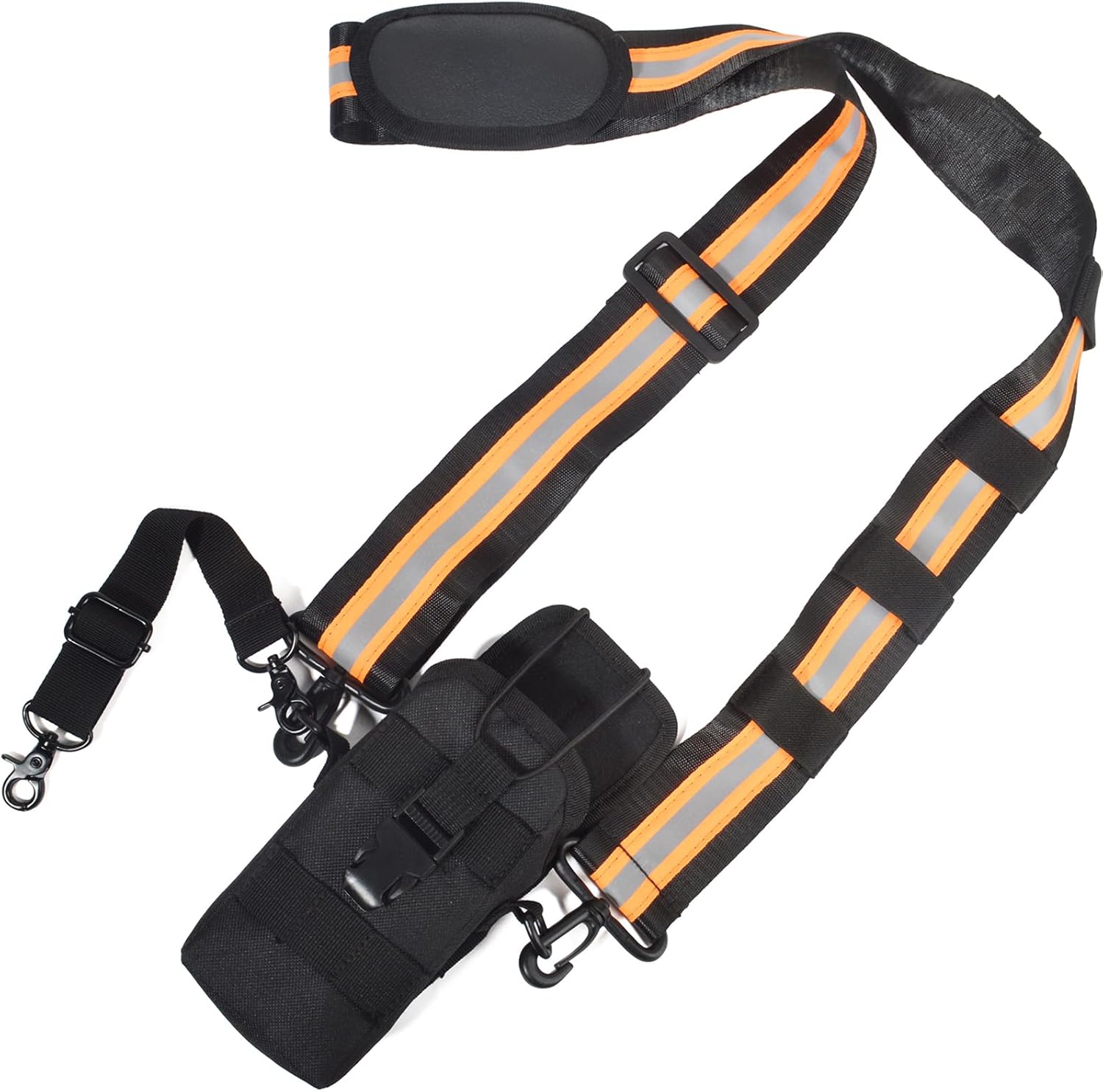 HYS Nylon Radio Holster Set with Heavy Duty Reflective Shoulder Strap, Anti-Sway, for Uniden bcd436hp Motorola GP88 MT500 MTS2000 XTS2500 CP200D APX Series MOLLE Radio Pouch for Security, EMT, Police