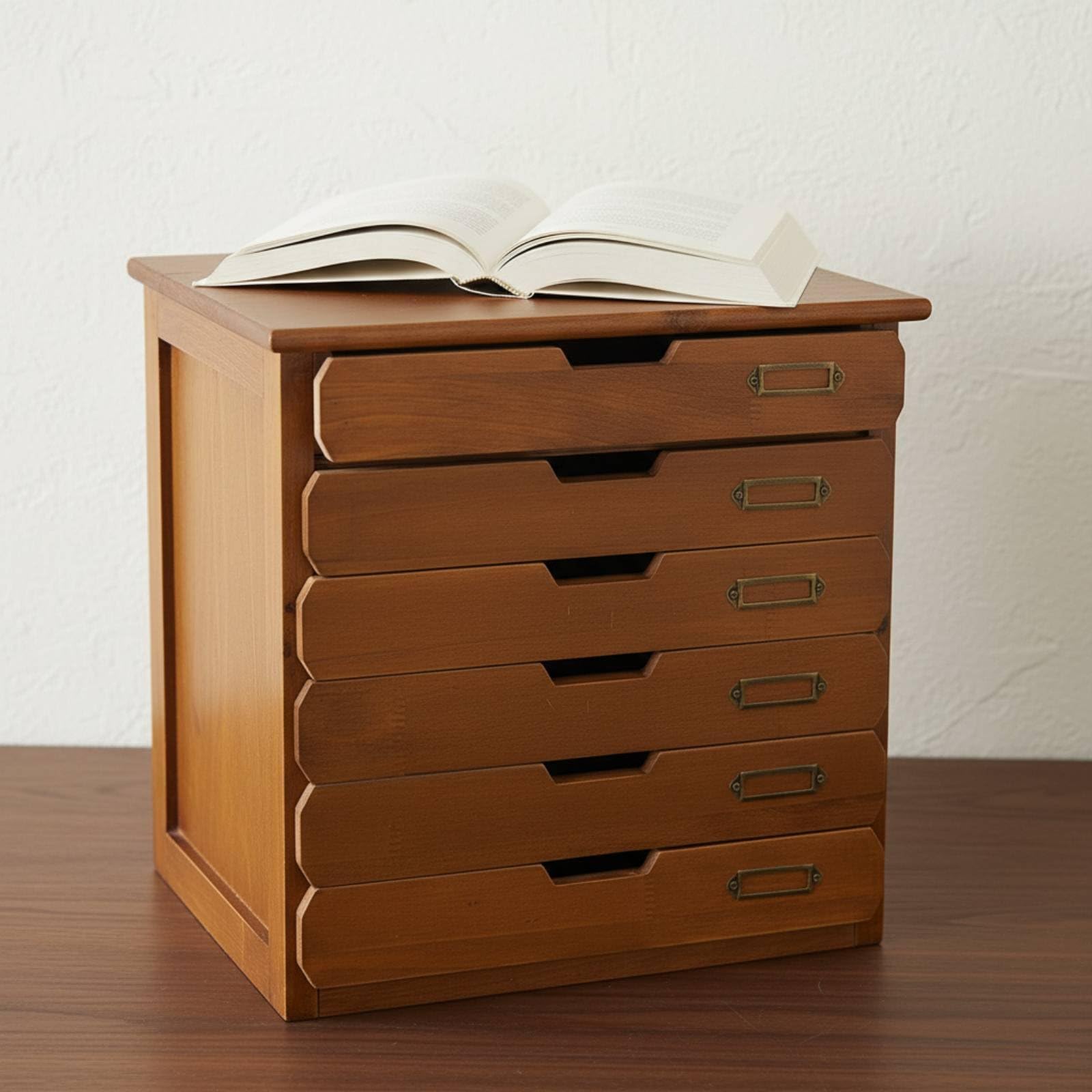 Gralara Scatola con Cassetti in Legno Multifunzione Portaoggetti in Legno con Cassetti Uso Ordinato Organizzazione Ufficio per Impiegati