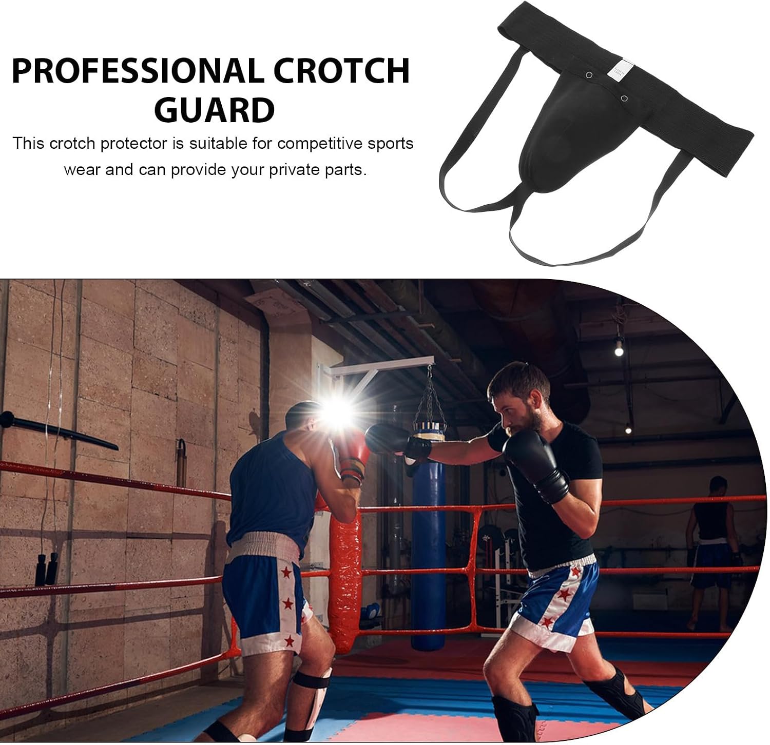 Wear-Resistant Groin Protector for Competitive Sports, Breathable and Flexible Latex Cotton Crotch Guard, Boxing and Martial Arts Training Gear
