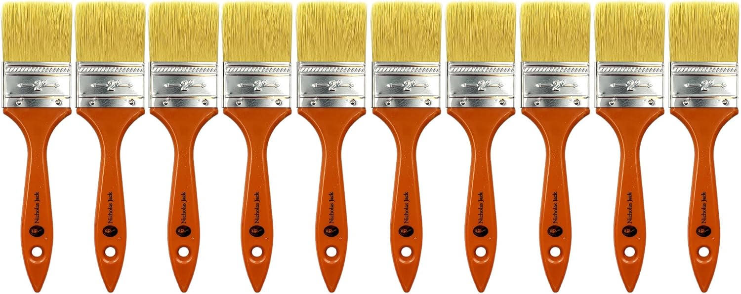 10 Pack Paint Brushes Ideal for Walls & Ceilings, Paint Brush Set with