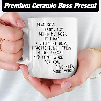 Worlds Best Boss Mug, Funny Birthday Gift for Men, Best Boss Funny Cups, Best Boss Birthday Cup, If I Had A Different Boss Mug, Appreciation Thank You Gifts for Bosses Day,Boxed Present (White)