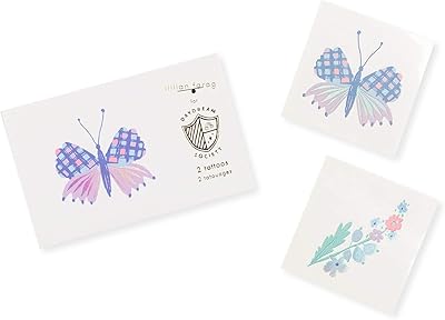 Daydream Society Flutter Butterfly Fairy Garden Temporary Tattoos, Pack of 2