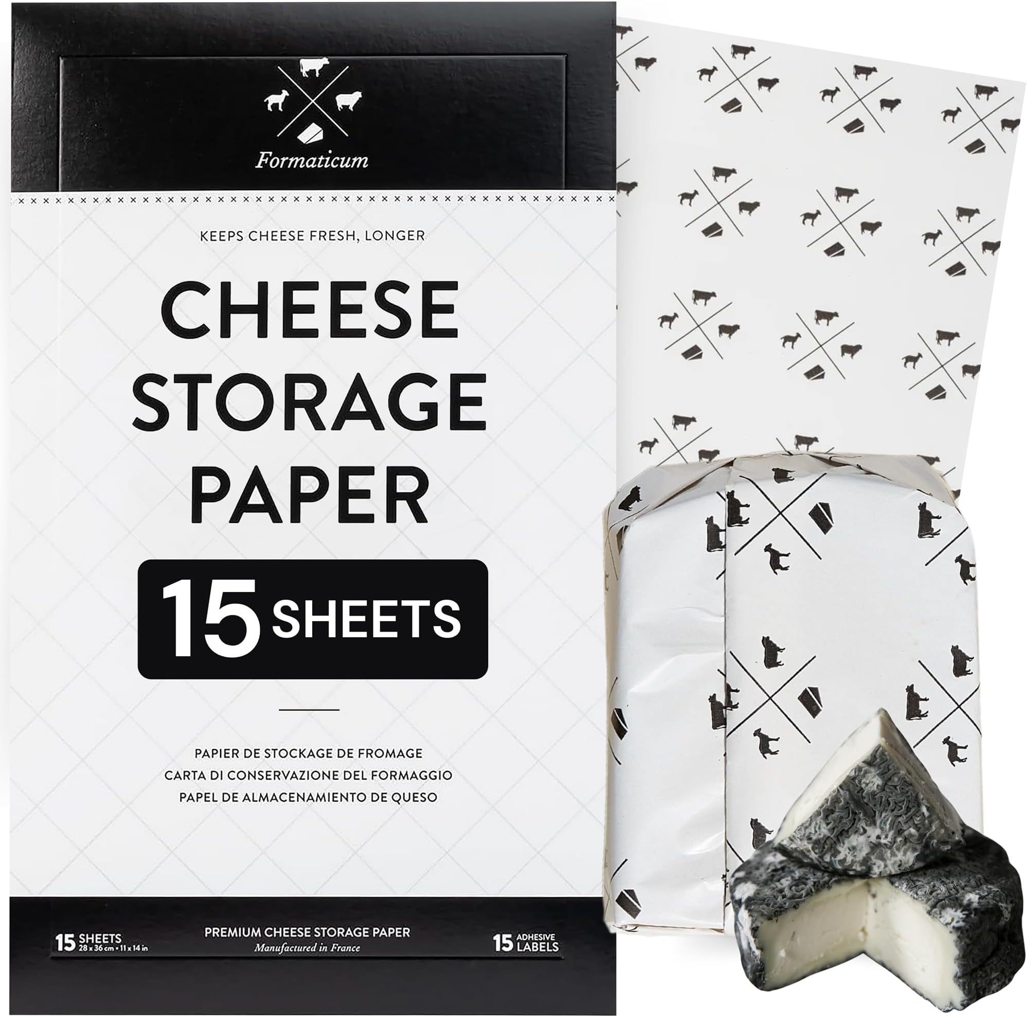 Cheese Storage Wax-Coated Paper, Keep Charcuterie Fresh, 15 Sheets