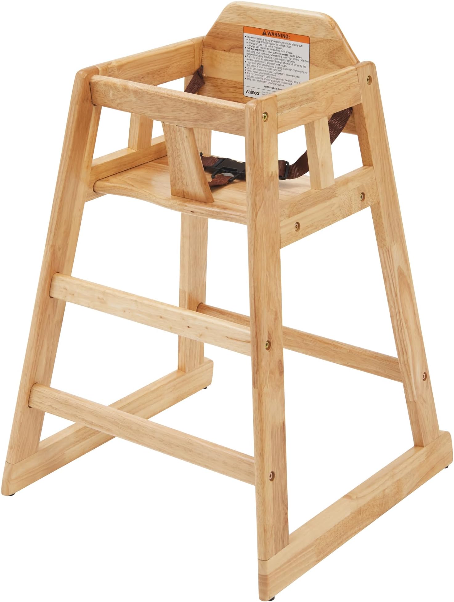 Winco Unassembled Wooden High Chair, Natural,Tan, Medium