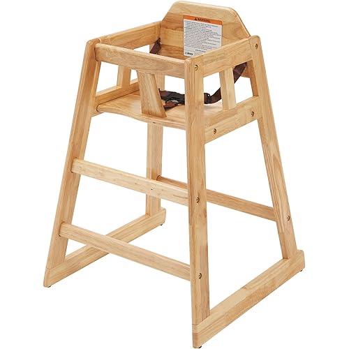 Winco Unassembled Wooden High Chair, Natural,Tan, Medium