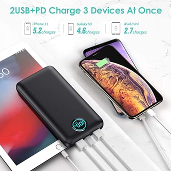 Portable Charger 30,800mAh PowerBank with 3 Output, 25W PD Fast Charging +QC 4.0 Quick Phone Charging Power Bank,Travel Essential Phone Charger Battery Pack for iPhone 17/16/15 Android Galaxy etc